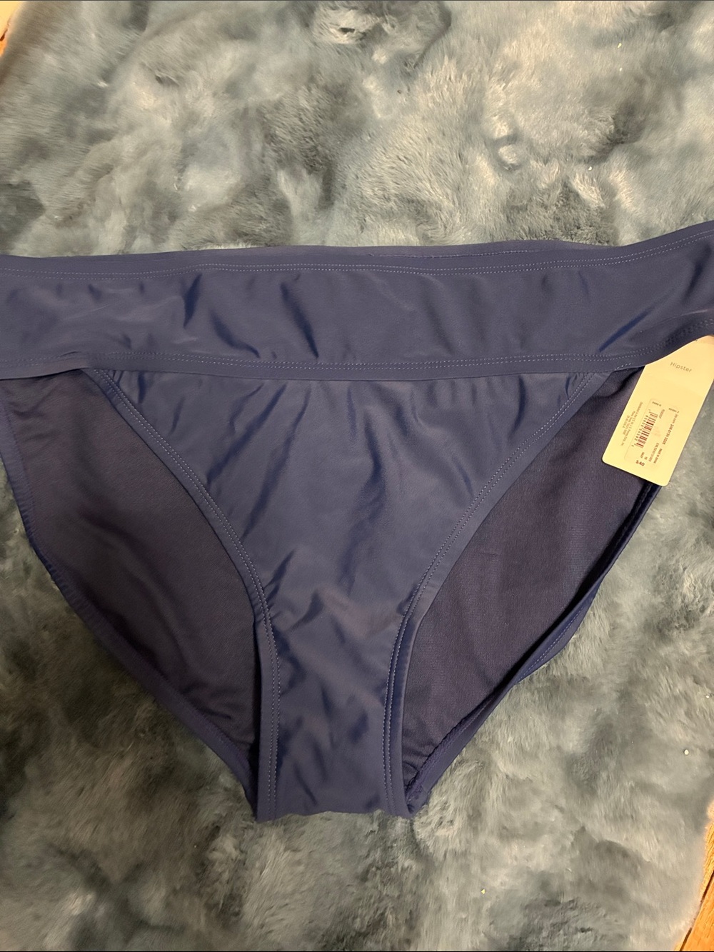 Solid Navy Bikini Bottom - Sleek Mid-Rise Swimwear